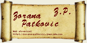 Zorana Patković vizit kartica